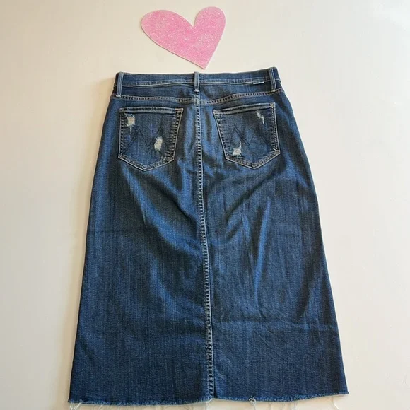 MOTHER Easy A Skirt Midi (Wash: Alley Cat) Size 26 - Picture 6 of 11